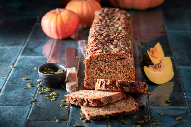 istock Tasty pumpkin bread baked in home bakery. 2199971297