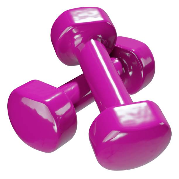 istock Blank Round vinyl rubber Dumbbells, weightlifting gym equipment side view 2199972326