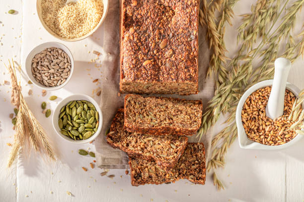 istock Fit tin wholemeal bread for perfect breakfast. 2199972511