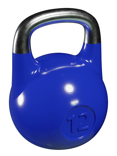 istock Olympic kettlebell, heavy cast iron powerlifting equipment with number 12 2199972807