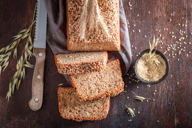 istock Tin wholemeal bread baked in home bakery. 2199972985