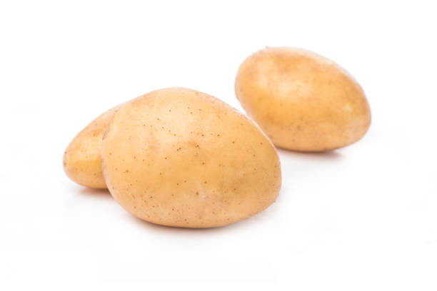New potato isolated on white background close up