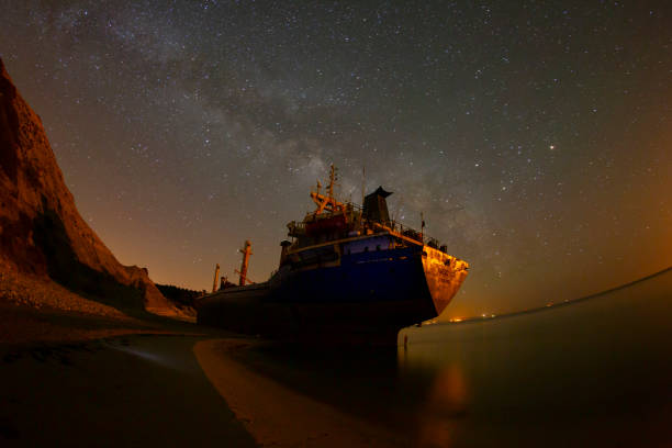istock A large ship washed ashore in Bozcaada, Canakkale 2199987822