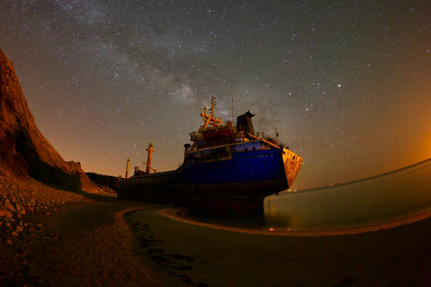 istock A large ship washed ashore in Bozcaada, Canakkale 2199988565
