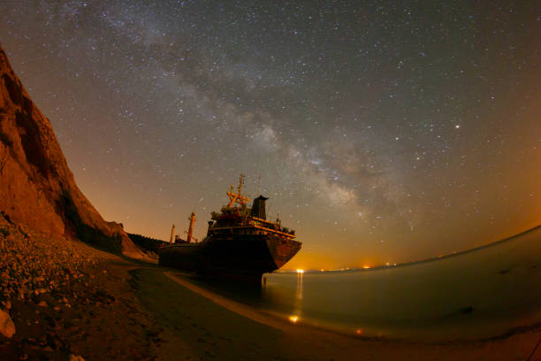 istock A large ship washed ashore in Bozcaada, Canakkale 2199988567