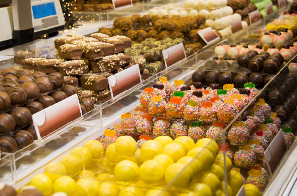 istock Large counter with an assortment of marzipans  in Budapest. 2199988686
