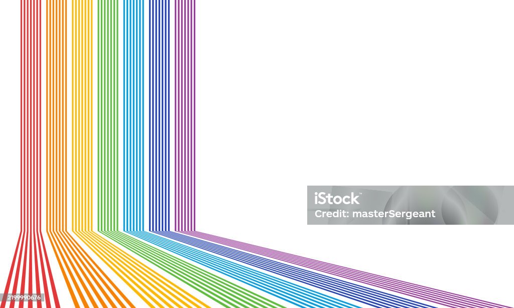 7 Line Color 7 Thin Lines 7 Rainbow Colors Abstract Geometric Background Seven ...