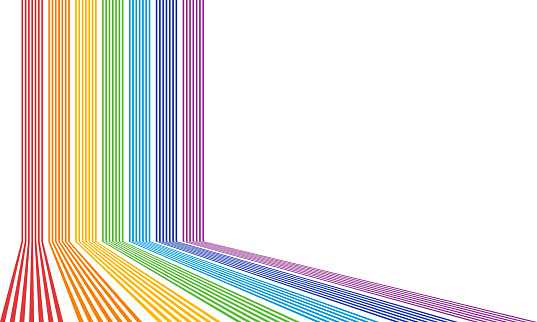 7 Line Color 7 Thin Lines 7 Rainbow Colors Abstract Geometric Background Seven ...