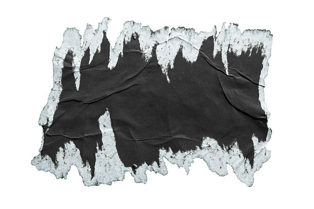 istock Peeled black paper poster texture with jagged edge 2199992275