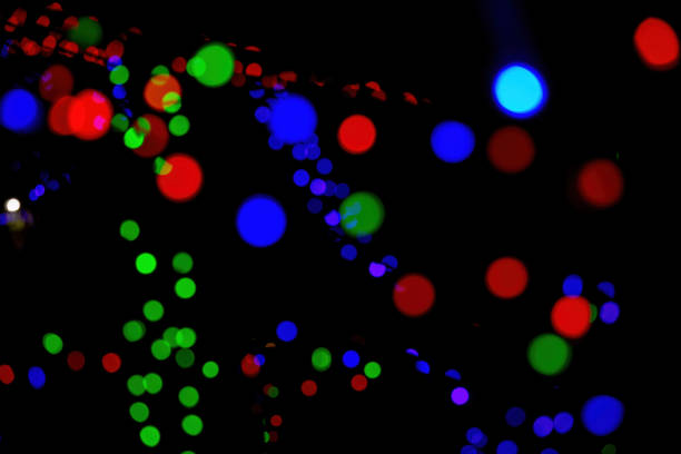 Holiday lots with many bokeh colors