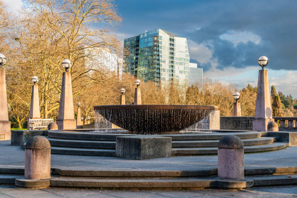 A fountain at Bellevue City Park in Bellevue, Washington.