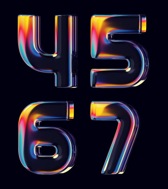 istock Set of 3d rendered colorful font with smooth letters and rainbow reflections 2199998760