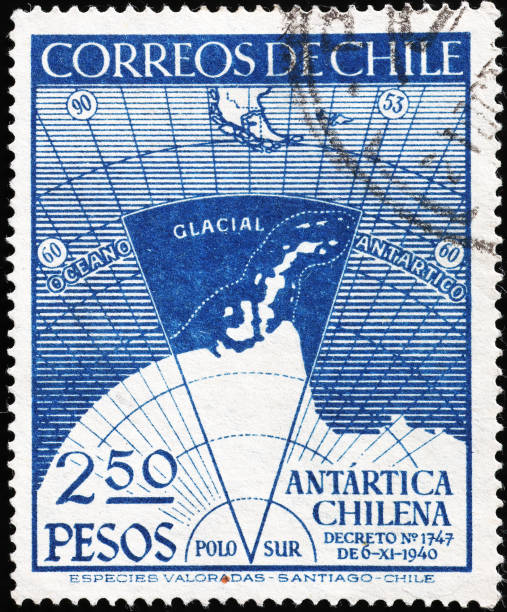 istock Antarctic area claimed by Chile on vintage stamp 2200009807