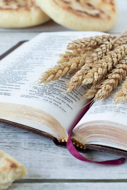 A mustard seed on a Bible open to Matthew 17:20 which refers to having faith as tiny as a grain of mustard seed.  Text is King James version and focus is on the mustard seed.