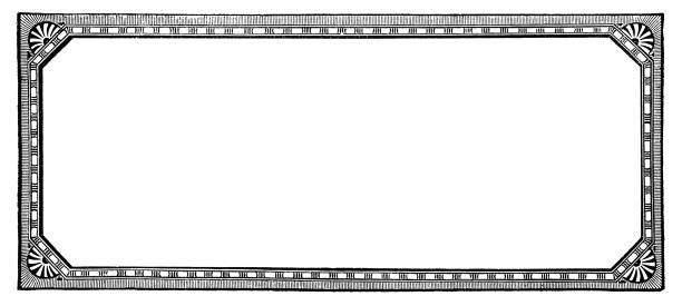 Antique Classical style decorative frame design. Vintage etching circa 19th century.