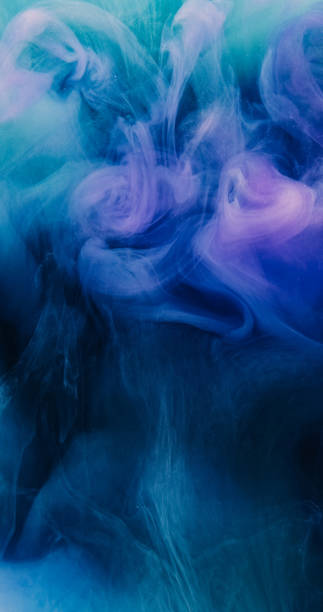 istock Smoke explosion paint water purple blue vapor wave 2200010702