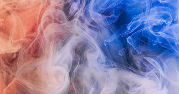 istock Ink water swirl smoke texture coral blue fog flow 2200011904