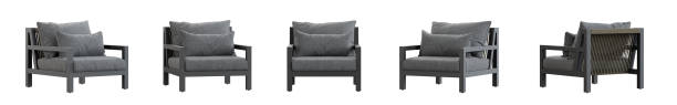 istock Gray outdoor armchair set isolated on white background. 3D render. 2200015922