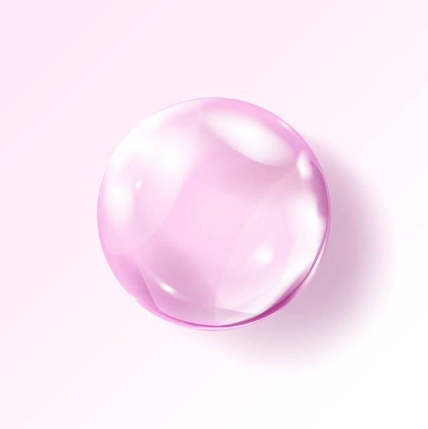 istock Pink bubble. Transparent hyaluronic acid. Clear collagen drops. Cosmetic serum 2200023389