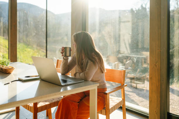 istock Working from my cabin house 2200042070