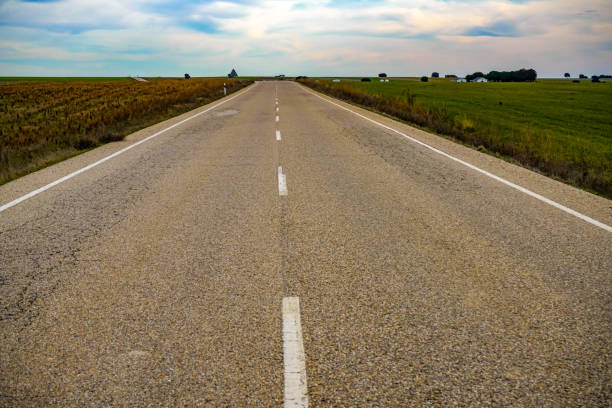 Asphalt road on a cloudy day