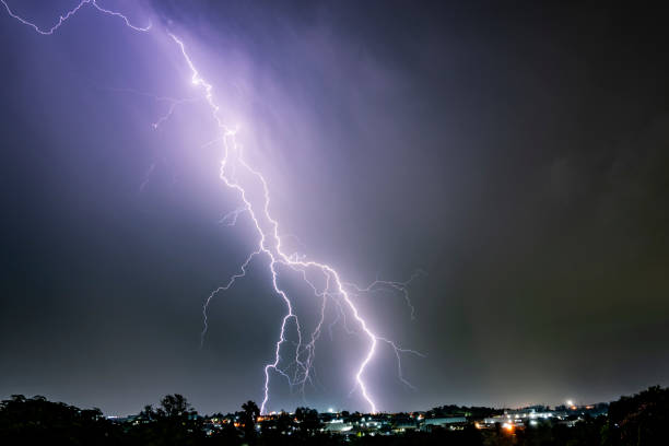istock A dramatic photograph capturing powerful lightning strikes illuminating the dark sky. 2200042721