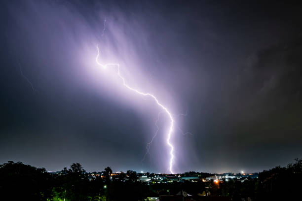 istock A dramatic photograph capturing powerful lightning strikes illuminating the dark sky. 2200042724