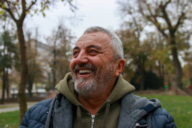 istock Positive emotions of silver men while working in public park 2200045528