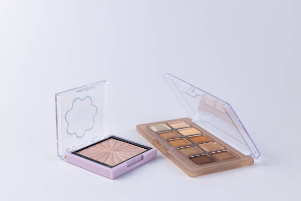 istock An Elegant Display of Makeup Palettes with Shimmering Highlighter and Warm Neutral Eyeshadows Perfect for Any Occasion or Everyday Glamour 2200049452