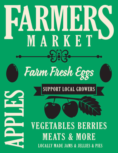 Farmers Market sign with farm elements & lots of room for your text. Easy to edit. The expanded fonts are on their own layer. Comes with a high resolution jpeg.