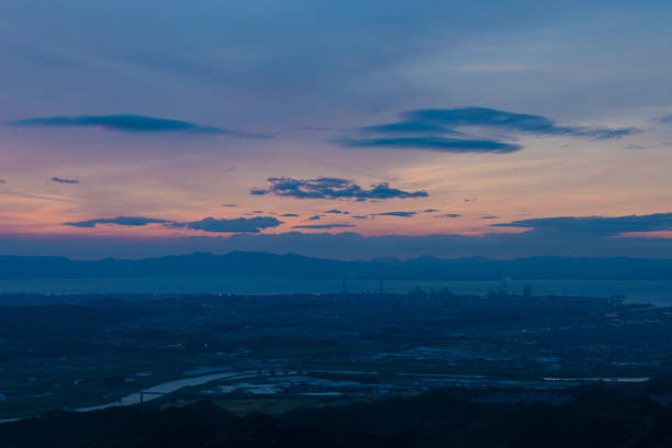 it is Dusk in Oita city area