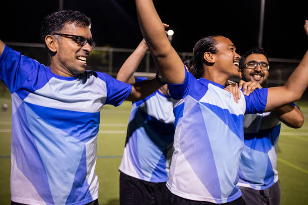 Soccer Team Celebrating Victory