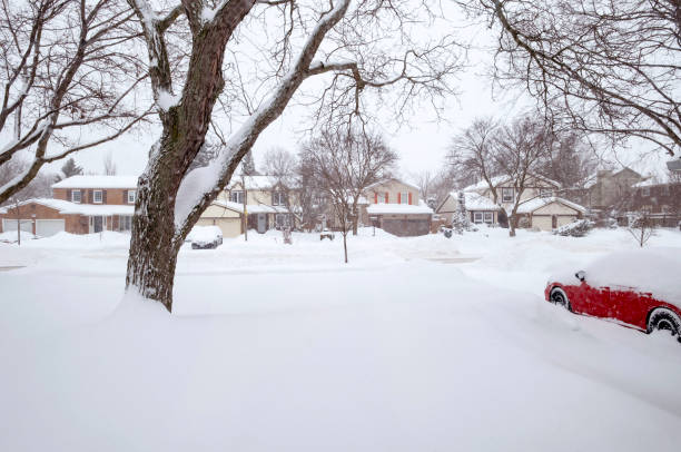 Suburban Neighborhood After a Heavy Snow Storm