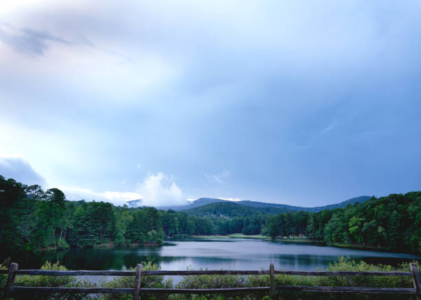 View across a mountain lake in North Georgia