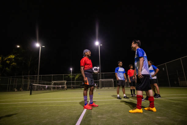 istock Soccer Players Talking Pre-Match 2200056945