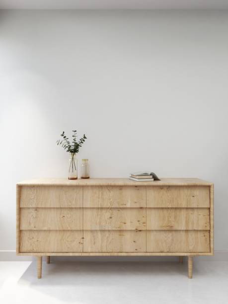 istock Wall mockup with a TV cabinet and interior decoration 2200060447