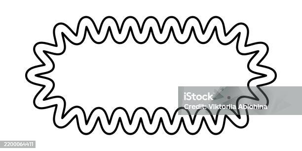 Oval Rectangle With Wavy Edges Rectangular Shape With Scalloped Borders ...