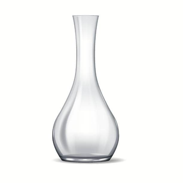 istock Modern transparent glass vase with artistic curves 2200066379