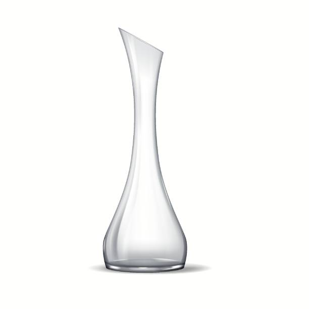 istock Narrow elongated glass vase with artistic design 2200066384