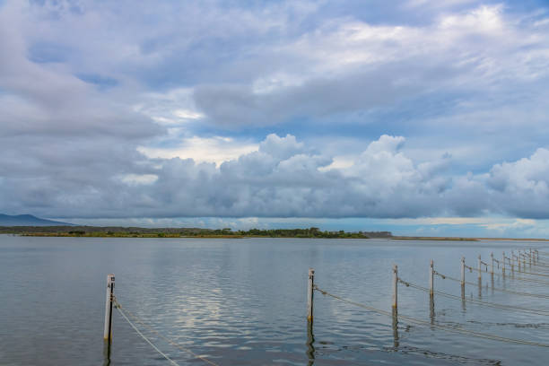 Early evening at Mallacoota Inlet on a rainy day in Gippsland, Victoria, Australia.