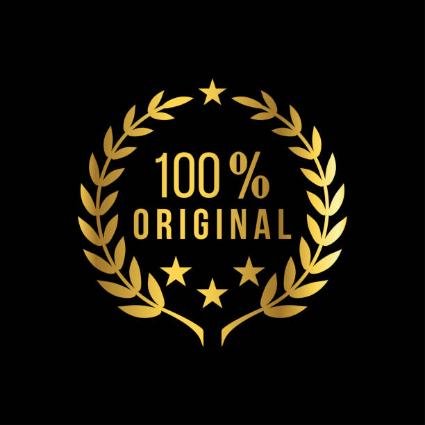 istock gold color 100% original ribbon, rubber stamp, icon, flat, design, vector, illustrations, education, style, trendy, collections 2200071993