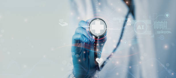 istock Doctor Using System Analysis treatment Healthcare Patient, Data Network via Cloud, Digital Healthcare with artificial intelligence Or AI, Future Medical Technology and Patient Care Innovation concept 2200081675