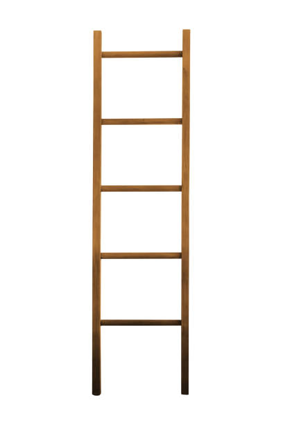 istock Wooden ladder isolated on white background 2200083193