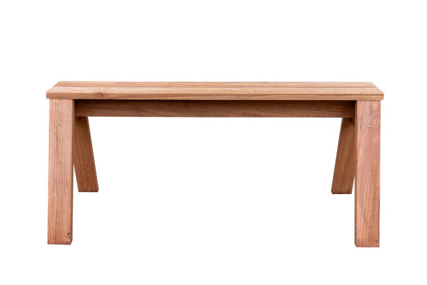 istock Wooden bench isolated on white background 2200083262