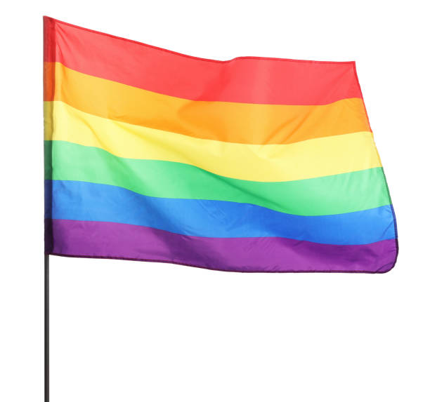 istock Bright rainbow LGBT flag isolated on white 2200091544