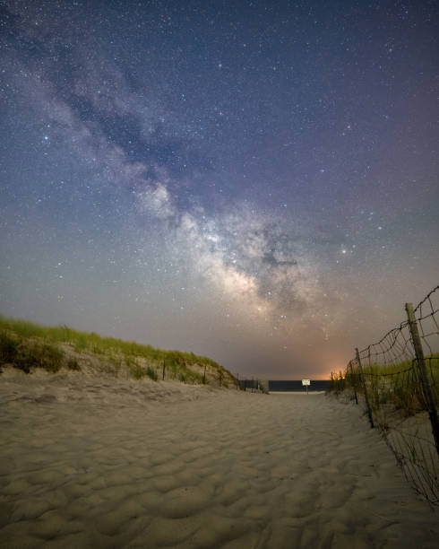 istock Milky way galactic core stretching over a sandy pathway down to the beach. Robert Moses State Park, New York 2200093968