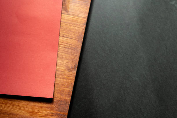 Wood grain and black and red background