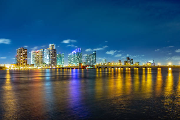 istock Miami city skyline panorama at dusk 2200112421