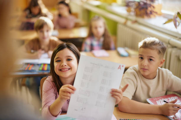 istock Perfect test result at school! 2200112486