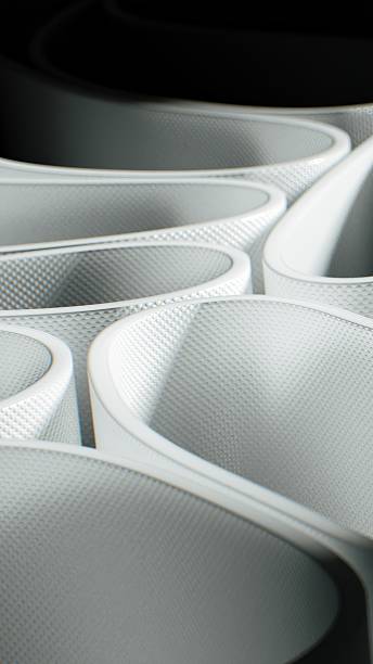 istock Layered white walls form an elegant and continuous visual maze. 2200113610